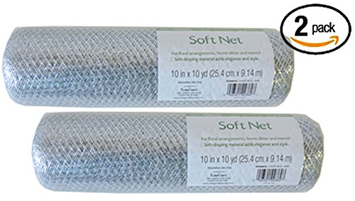 2 Pack Silver FloraCraft® 10 inch X 10 Yards Decorative Mesh Soft Net Metallic Strands