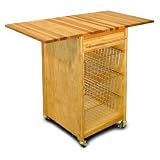 Catskill Craftsmen Contemporary Basket Cart with Two Drop Leaves by Catskill Craftsmen