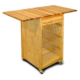 Catskill Craftsmen Contemporary Basket Cart with Two Drop Leaves by Catskill Craftsmen