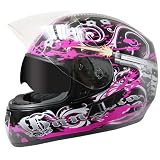 51jBvUhDrNL. SL160  Hawk Pink Gangster Graphics Helmet with Dual Visors   Color : pink   Size : Medium