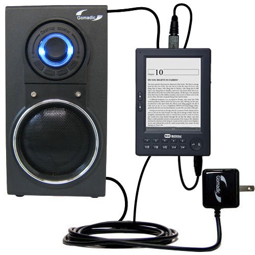 10 Watt Battery Powered Portable Amplified Audio Speaker with Dual charger also charges the BeBook Mini
