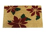 Geo Crafts IE 1271 18 - Inch - by - 30 - Inch PVC Backed Coir Doormat, Poinsettia - B002GP7OMO