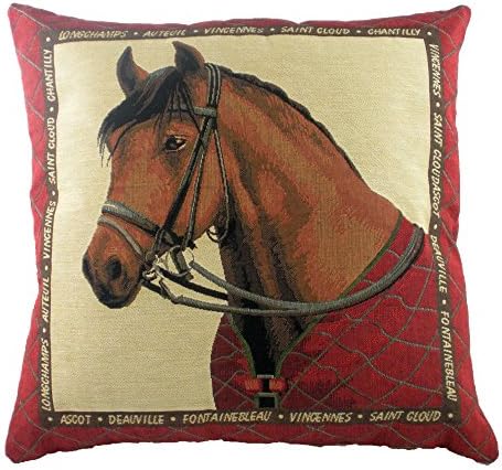 Equestrian Red Pillow Cover