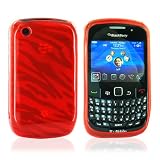 For Blackberry Curve 8520 Gel Silicone Case Zebra Red