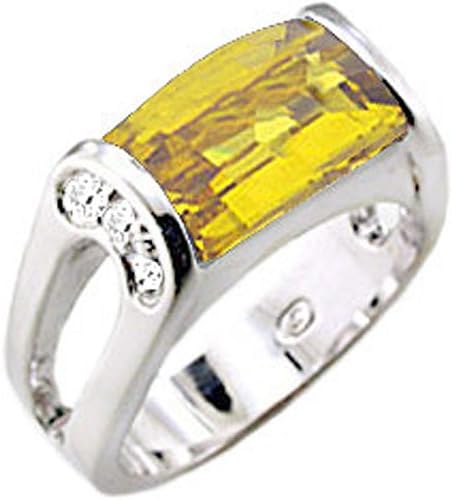 9.18 cw CZ, Non-Tarnishing Rhodium Finish Golden Champagne CZ Ring (7)