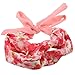 Flower Printed Pattern Soft Twist Tie Chiffon Headbands by Acorn Days, Pack of 5, for Girls and Women
