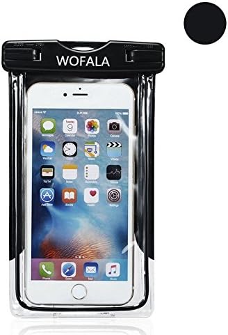 Waterproof Case,Waterproof Pouch,WOFALA Universal Dry Pouch Bag with Touch Responsive for iPhone 6S,6,6S Plus,Samsung Galaxy S7,S6 Edge,S6,S5,S4,Note5,4,HTC,LG and All Smartphones-Black