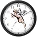 Angel In Flight No.2 - Cherub, Angel or Cupid Theme Wall Clock by WatchBuddy Timepieces (White Frame)