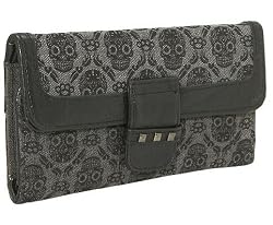 Sugar Skull and Knuckles with Metal Studs Wallet