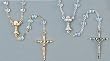 Rosary - First Communion - Chalice Centerpiece - 8x8mm AB Glass Heart-shaped Beads - 20" Chain - IMPORTED FROM ITALY