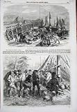1856 Herring Fish Sale Quay Great Yarmouth Fishery Boat