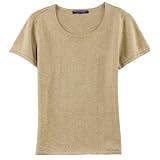 Port Authority Signature Ladies Fine-Gauge Short Sleeve Scoop Neck Sweater, Camel Heather, 2XL