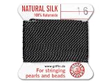 Griffin Bead Cord 100% Silk - No. 16 (1.05mm) Black
