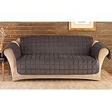 Sure Fit Quilted Velvet Deluxe Sofa Pet Throw, Mini Check Chocolate