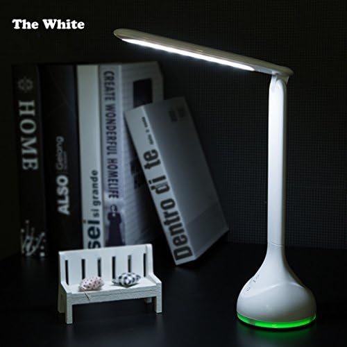 Portable Electricity Storable Table Lamp with Touch-sensitive and Permanent Calendar LED Desk Lamp with RGB Changing Small Atmosphere Night Lamp by USB Plug Charging,3 Levels Dimmable (White)
