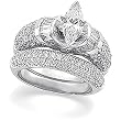 14K White Gold Diamond Wedding Set Semimount - 2.50 Ct. -- DOES NOT INCLUDE CENTER STONE