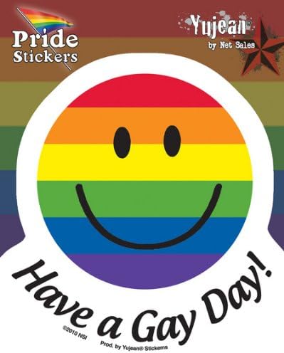 Have A Gay Day Rainbow Smile Face - Sticker / Decal