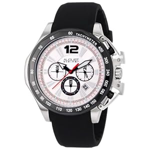 August Steiner Men\’s ASA803SS Stainless Steel Sport Chronograph GMT Watch