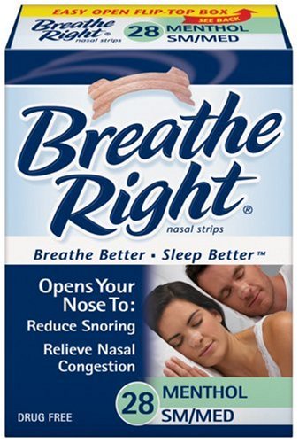 Breathe Right Mentholated Vapor Strips for Cold & Allergy Relief, Small/Medium, 28-Count Boxes (Pack of 2)