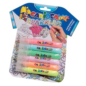 CARIOCA SPARKLE GLITTER 3D FABRIC PAINTS SIX PENS
