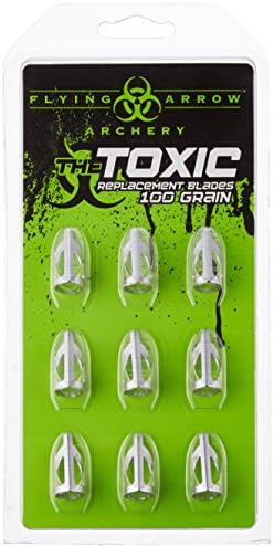 Flying Arrow Archery Pack T9-100 Toxic Replacement Blade, Silver, 100-Grain