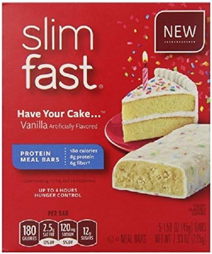 Slim-fast Meal Bars, Have Your Cake, 5 Count (Pack of 2)