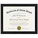 Americanflat 8.5x11 Diploma Frame with Shatter-Resistant Glass - Document Frames with Engineered Wood - Legacy Collection - Certificate Frame for Tabletop and Wall Display - Black