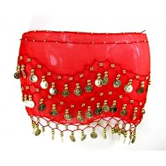 CELRIC Bauchtanztuch Bellydance M�nzg�rtel H�ftg�rtel Strandg�rtel Tanztuch in rot 03