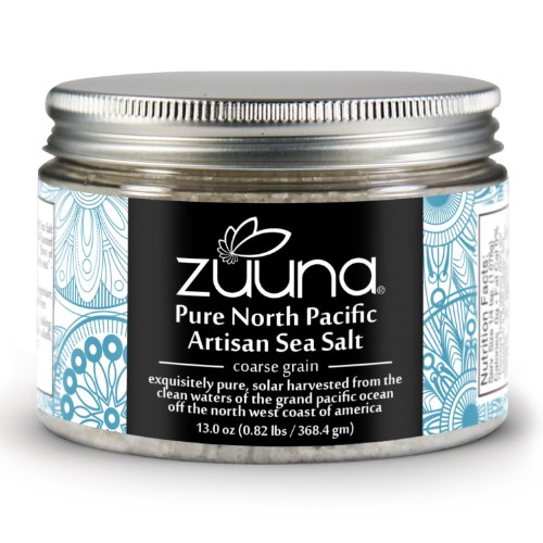 Pure North Pacific Artisan Sea Salt by ZUUNA® (Coarse Grain) 13.0oz; 100% Natural, Gourmet Sea Salt