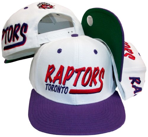 Toronto Raptors White/Purple Two Tone Plastic Snapback Adjustable Plastic Snap Back Hat / Cap