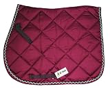 All Purpose Large Diamond Quilted Cotton English Saddle Pad Burgundy