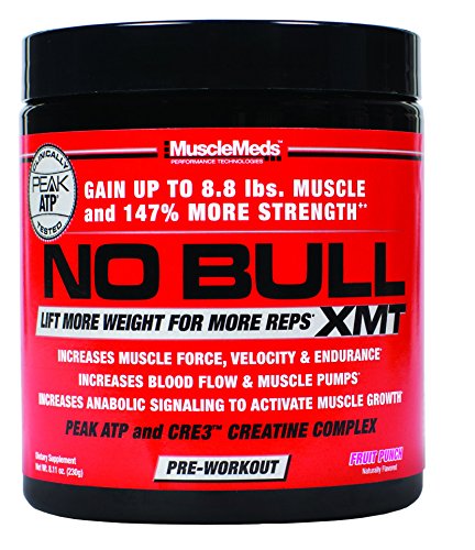 Musclemeds no bull xmt pre-workout powder, fruit punch,…