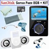 SanDisk Sansa Fuze 8 GB MP3 Player (Black) + Deluxe Accessory Kit