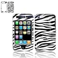 Black and White Stripes Zebra Skin Animal Design Snap-On Cover Hard Case Cell Phone Protector for Apple iPhone 3G
