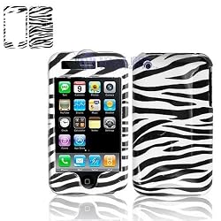Black and White Stripes Zebra Skin Animal Design Snap-On Cover Hard Case Cell Phone Protector for Apple iPhone 3G