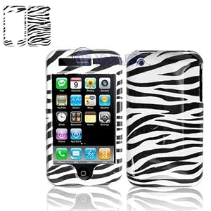 Black and White Stripes Zebra Skin Animal Design Snap-On Cover Hard Case Cell Phone Protector for Apple iPhone 3G