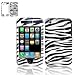 Black and White Stripes Zebra Skin Animal Design Snap-On Cover Hard Case Cell Phone Protector for Apple iPhone 3G