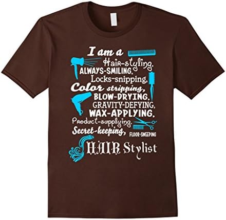 Men's Hair Styling Blow Drying Wax Applying Hair Stylist T Shirt Medium Brown