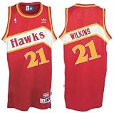 Men`s Atlanta Hawks #21 Dominique Wilkins Retro Red Swingman Jersey