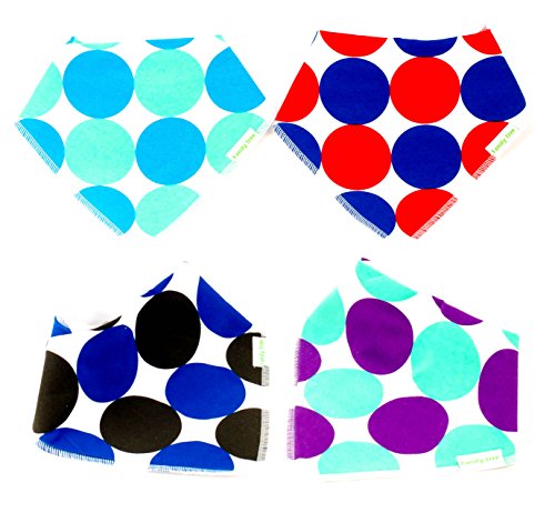 Baby Bib Bandana Drool Bibs(Zooey Collection) - 4 Pack - Unisex - Baby Gift Set for Boys and Girls