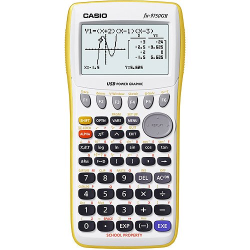 Casio Graphing Calculator - FX9750GII, Yellow