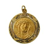 14K Gold Face of Jesus Vintage Religious Medal
