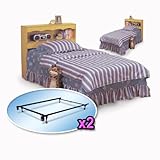 2 New Oak Finish Headboards with Storage Cubby Shelf & 2 Mattress Frames