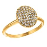 Sterling Silver CZ Rhodium Gold Plated Plated Engagement Style Ring - Size 6 - JewelryWeb