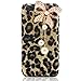 Leegoal Bling Diamond Glitter Bow Pearls Leopard Hard Case Cover for a Pple iPhone 5C
