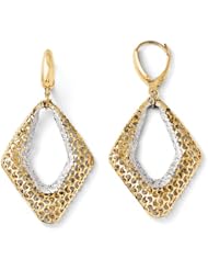 14k White and yellow gold Leslies Two tone Fancy Leverback Earrings