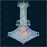Swarovski Strass Authentic AB - Aurora Borealis with logo etched Crystal Chandelier # A1001L44ab Size w44 x h72