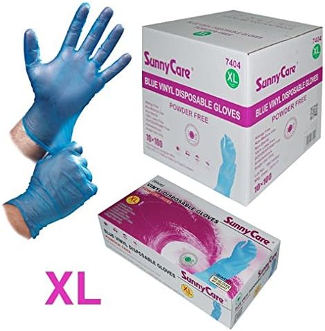 1000 Powder Free Blue Vinyl Gloves Foodservice Grade (Non Latex Nitrile Exam) - XL *Free Shipping*