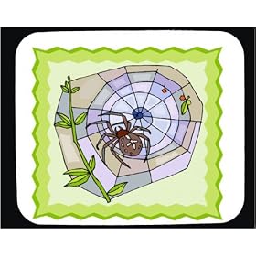 Mouse Pad with bug, spider, trap, insect, weaving, web