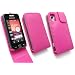 EMARTBUY SAMSUNG S5230 TOCCO LITE PREMIUM PU LEATHER FLIP CASE/COVER/POUCH WITH BUILT IN PHONE HOLDER CERISE PINK + SCREEN PROTECTOR